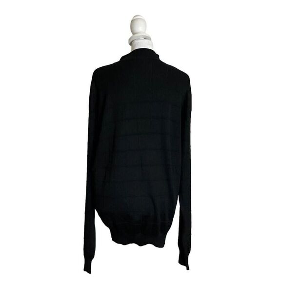 Pronto Uomo Navy Blue Knit Sweater Mens Cosby Pullover Vintage 100% Silk XL - Picture 4 of 9